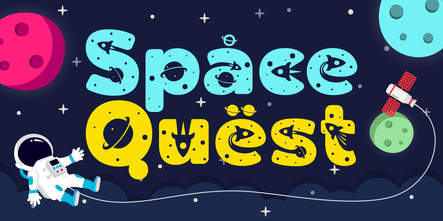 Пример шрифта Space Quest